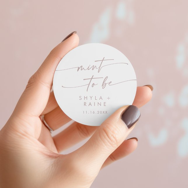 Boho Chic Blush Pink Mint À Être Sticker Préférabl (Boho Chic Blush Pink Mint To Be Favor Sticker)