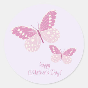 Boho Chic Butterflies Happy Mère's Day Stickers