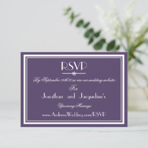Boho Chic Dusty Purple Site Mariage Carte RSVP