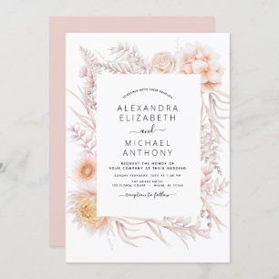 Boho Chic Dusty Rose Desert Faire-part de mariage