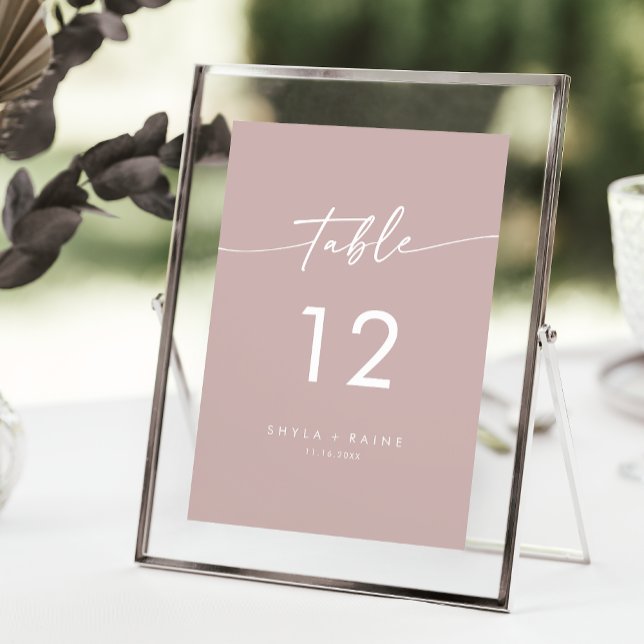 Boho Chic Dusty Rose rose Mariage Numéros de table (Créateur téléchargé)