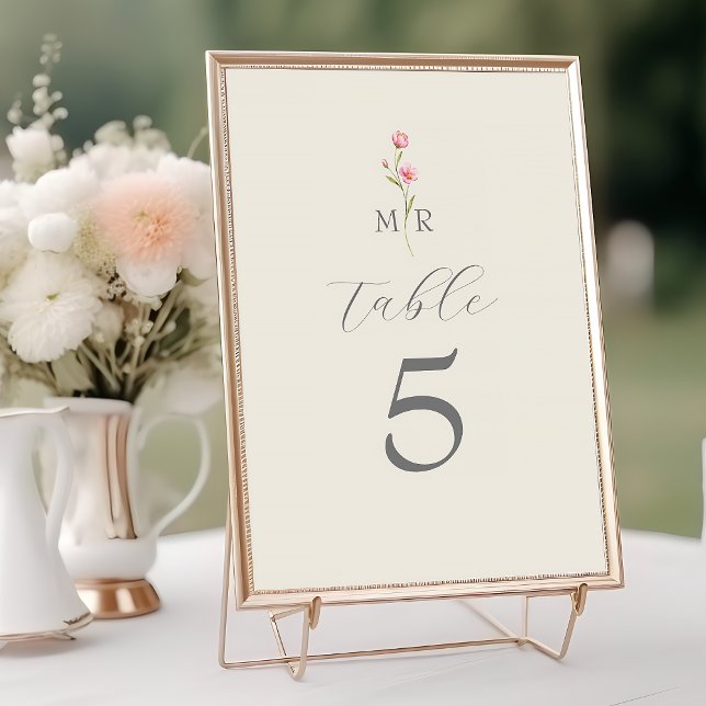 Boho Chic Fleur sauvage Mariage Numéro de table (Créateur téléchargé)