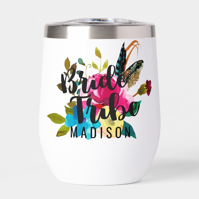 Boho Chic Floral Aquarelle Mariage Mariée tribu (Avant)