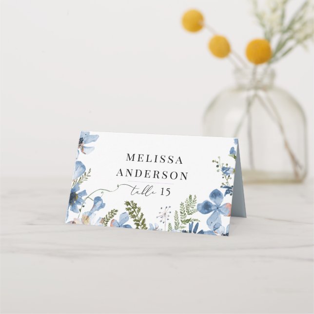 Boho Chic Floral Mariage Cartes de Place (Devant)