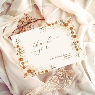 Boho Chic Floral Pampas Merci Mariage en herbe