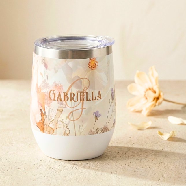 Boho Chic Floral Watercolor Monogram (Créateur téléchargé)