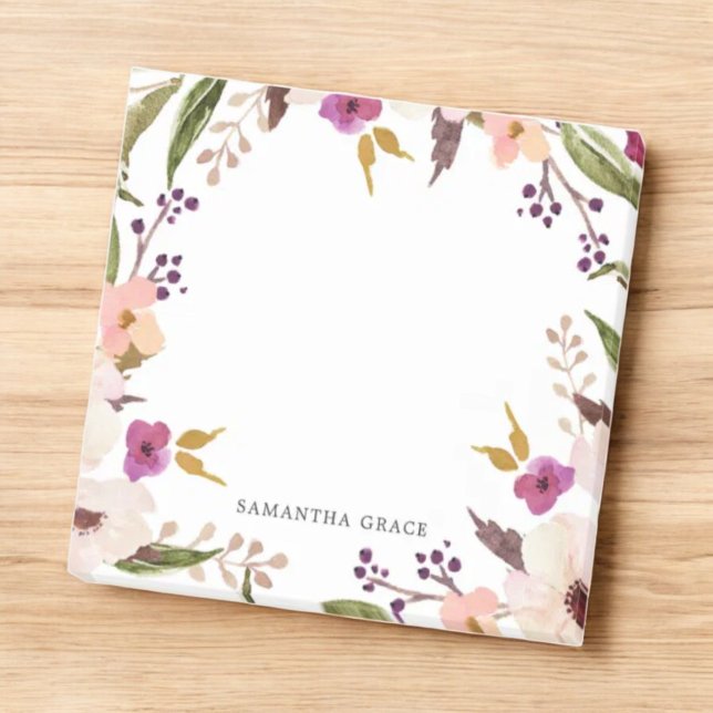 Boho Chic Floral Wreath Personnalisé Post-it Notes (Créateur téléchargé)
