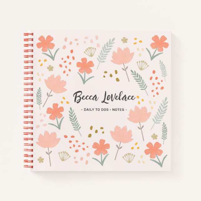 Boho Chic Flowers Quotidiens Au Carnet Dos (Devant)