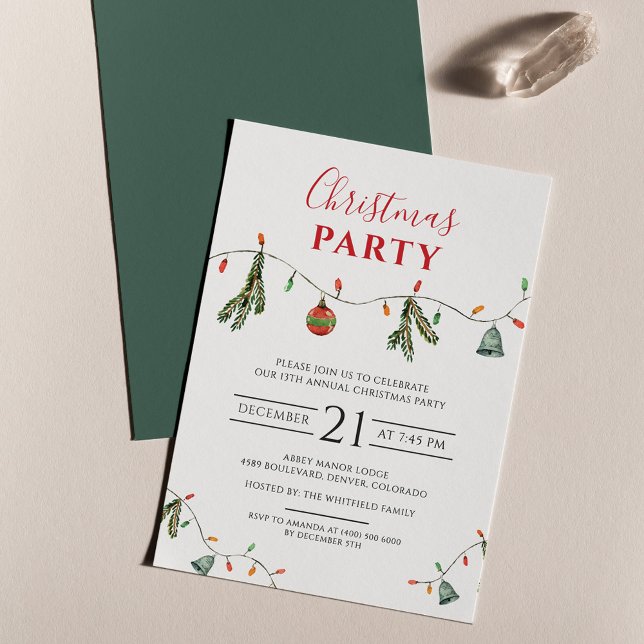 Boho Chic Noël Fête Invitation (Corporate Holiday Party Chic Rustic Invitation)