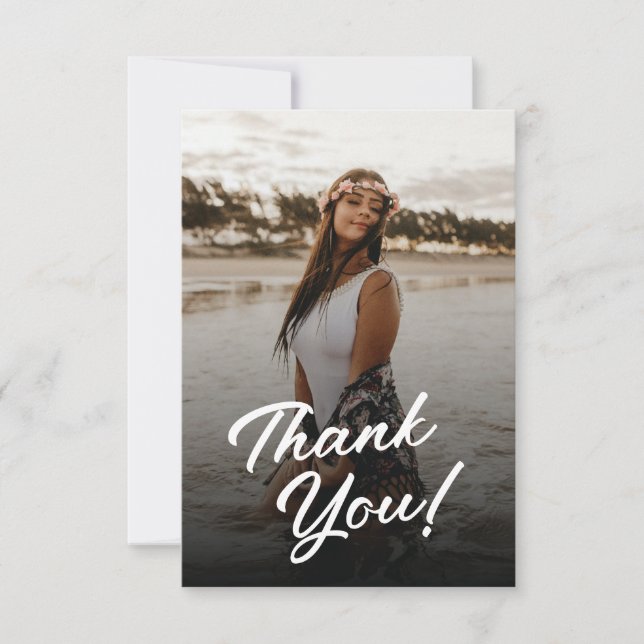 Boho Chic Photo Anniversaire Merci (Devant)