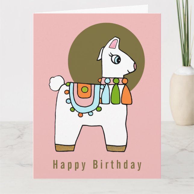 Boho chic pinata llama Carte BIrthday (Devant)