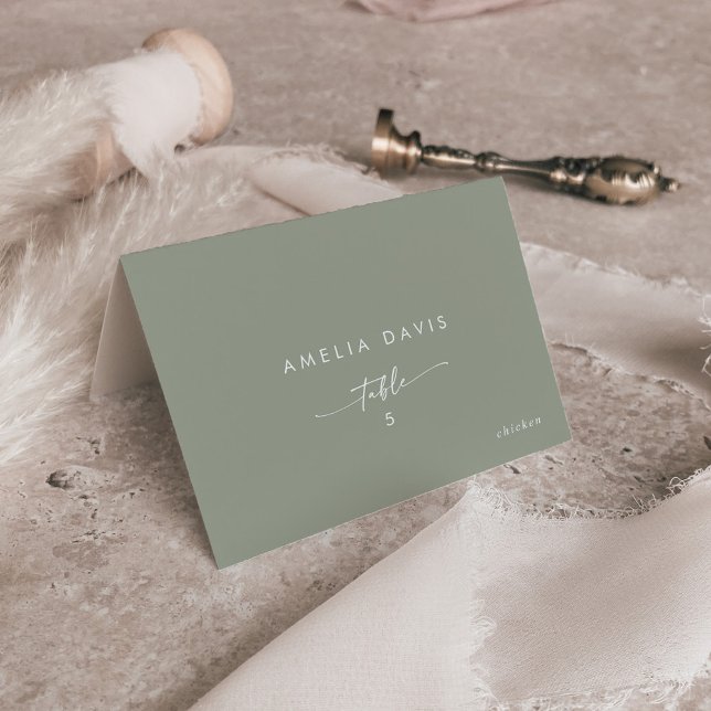 Boho Chic Sage Green Nom de l'invité Place Cartes (Créateur téléchargé)
