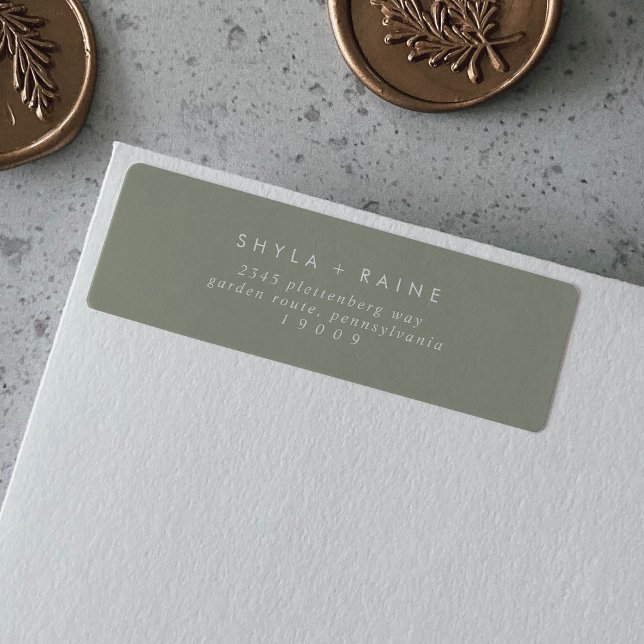 Boho Chic Sage Vert Retourner Adresse Étiquettes (Créateur téléchargé)