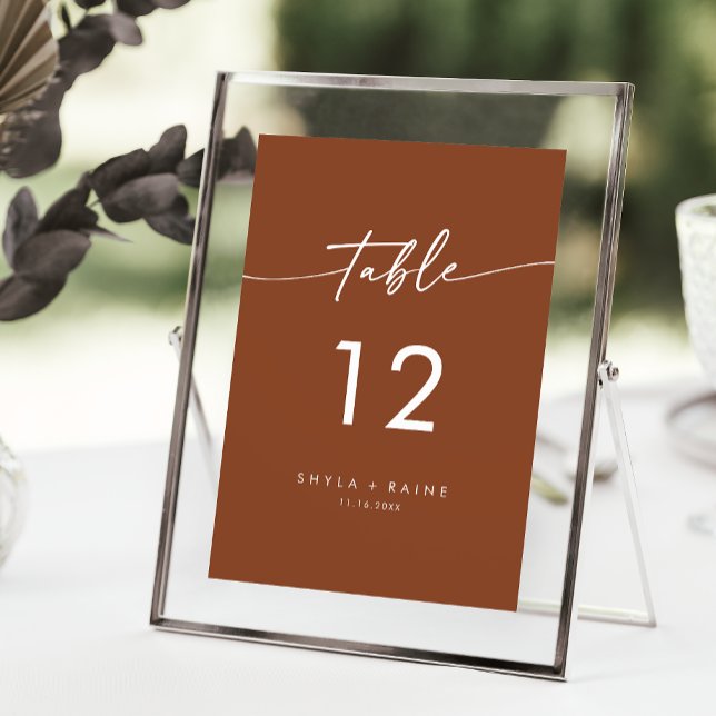 Boho Chic Terracotta Mariage Numéros de table (Créateur téléchargé)