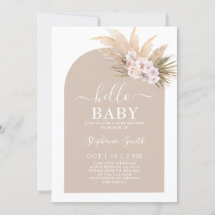 Boho Chic Tropical Baby shower Invitation fille