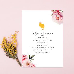 Boho Chick rose Baby shower floral Invitation