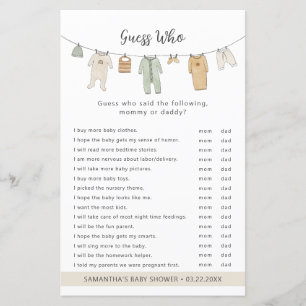 Boho Clothesline Devine Qui baby shower le jeu