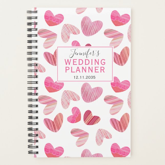 Boho Coeur rose sur tout le Wedding planner Motif (Devant)