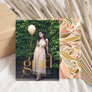 Boho coloré Motif Photo Graduation Invitation