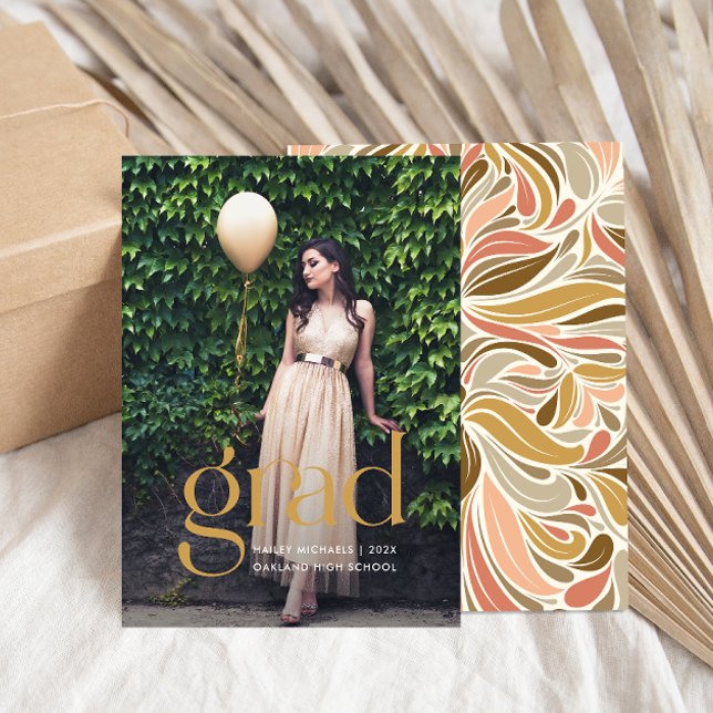 Boho coloré Motif Photo Graduation Invitation (Créateur téléchargé)