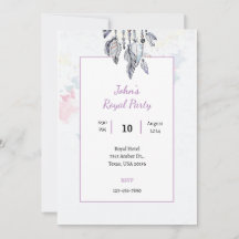 Boho cool aquarelle carte d'invitation