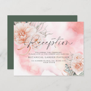 BOHO Coral Fleurs Rose Aquarelle Réception