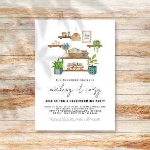 Boho Cosy Plante Houseécher Party Invitation