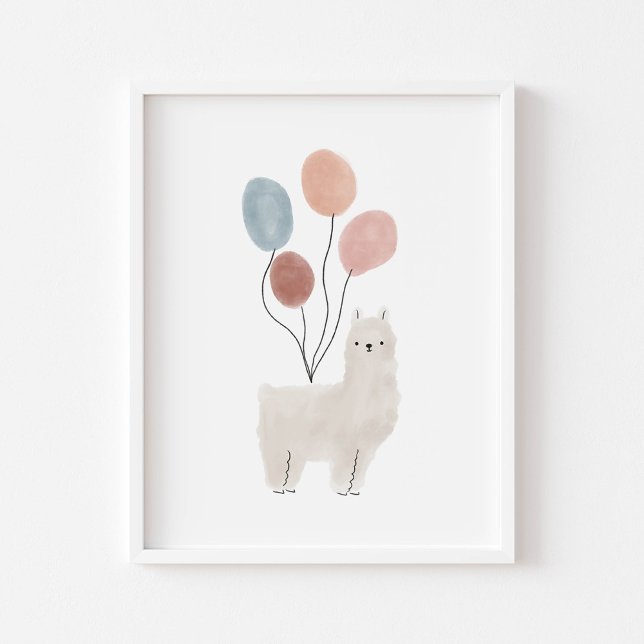 Boho couleur Lama avec affiche ballons (Créateur téléchargé)