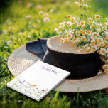 Boho Country fleur sauvage aquarelle Bloc-notes<br><div class="desc">Bloc-notes Fleur sauvage jaune-rouge orange. Papeterie personnalisée. Ajoutez votre nom.</div>