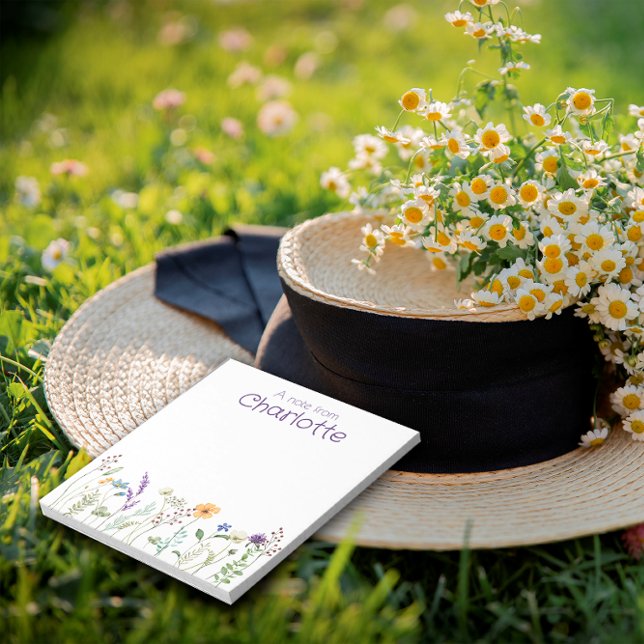 Boho Country fleur sauvage aquarelle Bloc-notes (Créateur téléchargé)