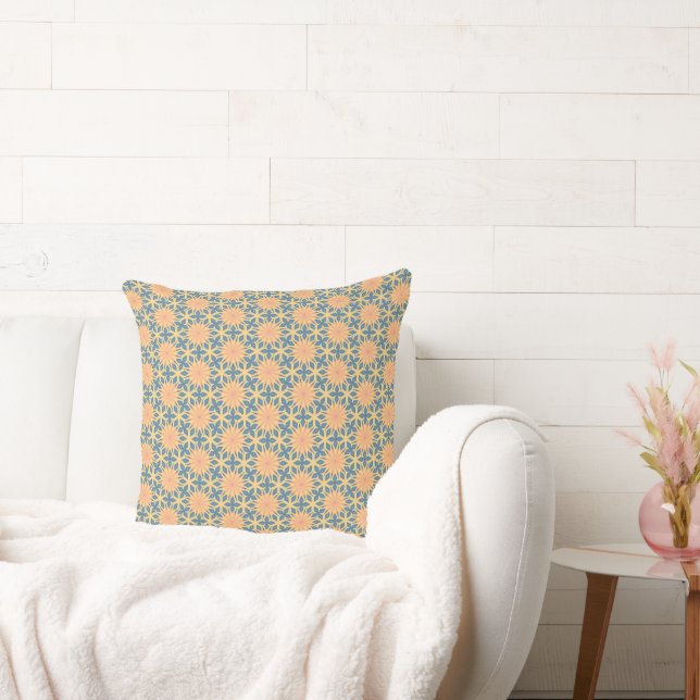 Boho, coussin de 20 pouces géométrique orange et b (Canapé)