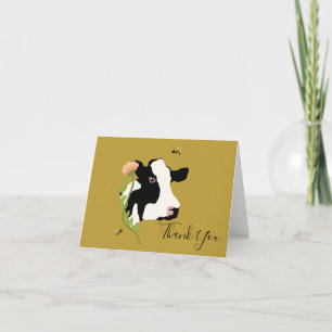 Boho Cow Merci Cartes