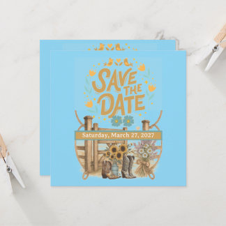 Boho Cowboy Enregistrer la date