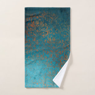 Boho Cuivre bleu Damask Grunge