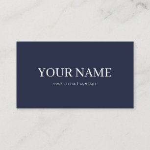 Boho Custom Navy Bleu Simple Carte de visite