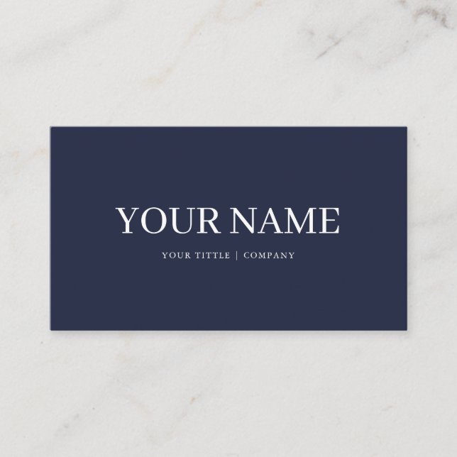 Boho Custom Navy Bleu Simple Carte de visite (Devant)