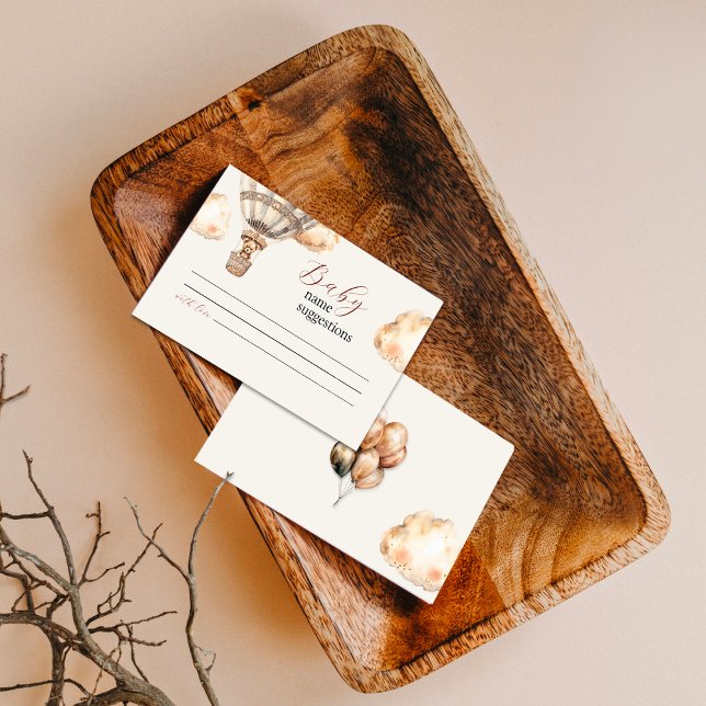 Boho Cute Bear Baby Name Carte de suggestion (Boho Cute Bear Baby Name Suggestion Card)