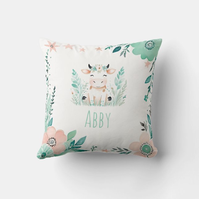 Boho Cute Calf Coussin Pastel Green (Verso)