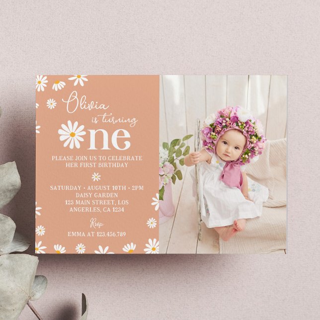 Boho Daisy 1er Anniversaire Invitation (Créateur téléchargé)