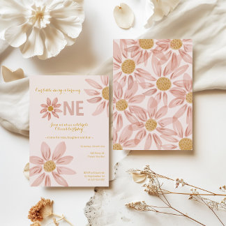 Boho Daisy 1er anniversaire Invitation pour bébés 