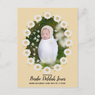 Boho Daisy Baby Girl Faire-part de naissance