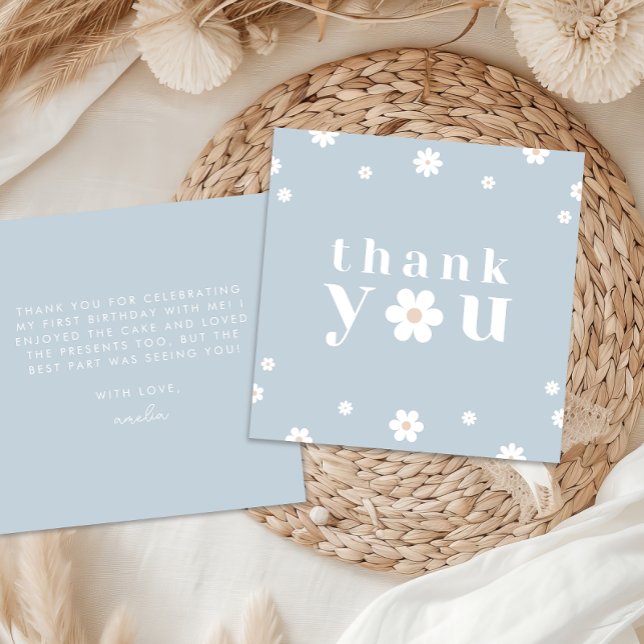 Boho Daisy Carte de remerciements (Créateur téléchargé)