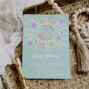 Boho Daisy Girl Baby shower Invitation