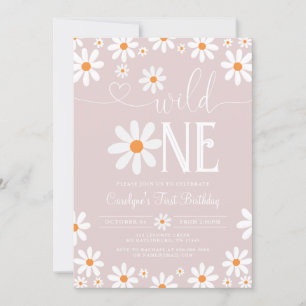 Boho Daisy Wild Un 1er anniversaire Invitation