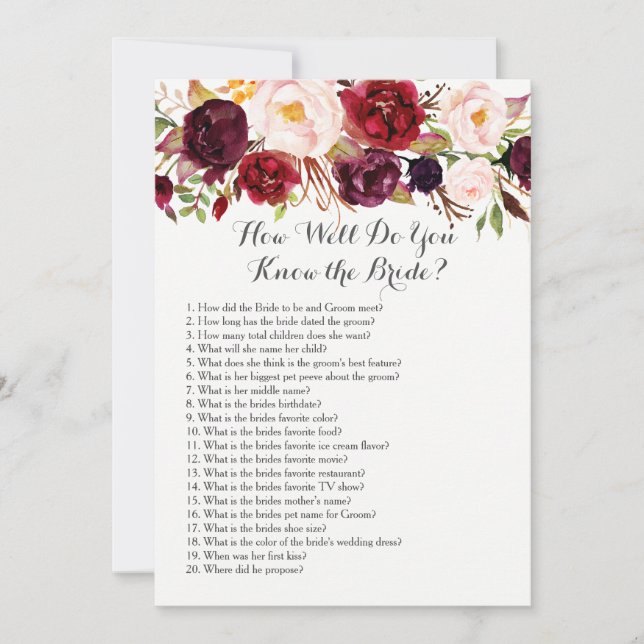 Boho Dans quelle mesure connaissez-vous la mariée  (Devant)