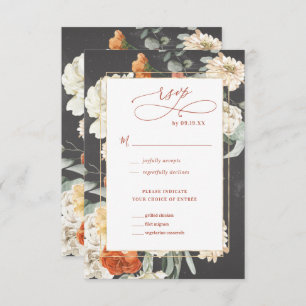 Boho Dark Floral   Mariage RSVP
