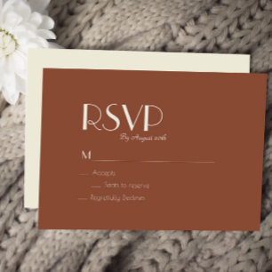 Boho Deco d'automne Carte RSVP de mariage rouill
