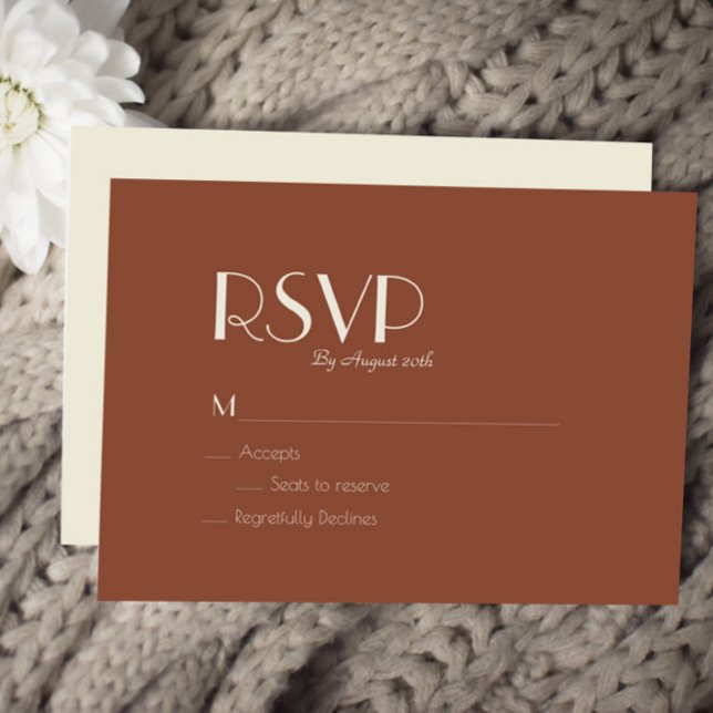 Boho Deco d'automne | Carte RSVP de mariage rouill (Créateur téléchargé)