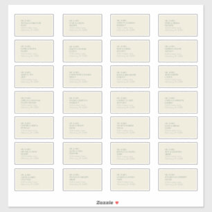 Boho Deco d'automne   Cream Guest Étiquette de adr