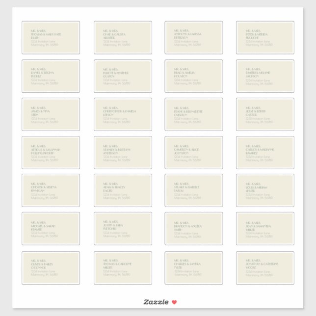 Boho Deco d'automne | Cream Guest Étiquette de adr (Feuille)